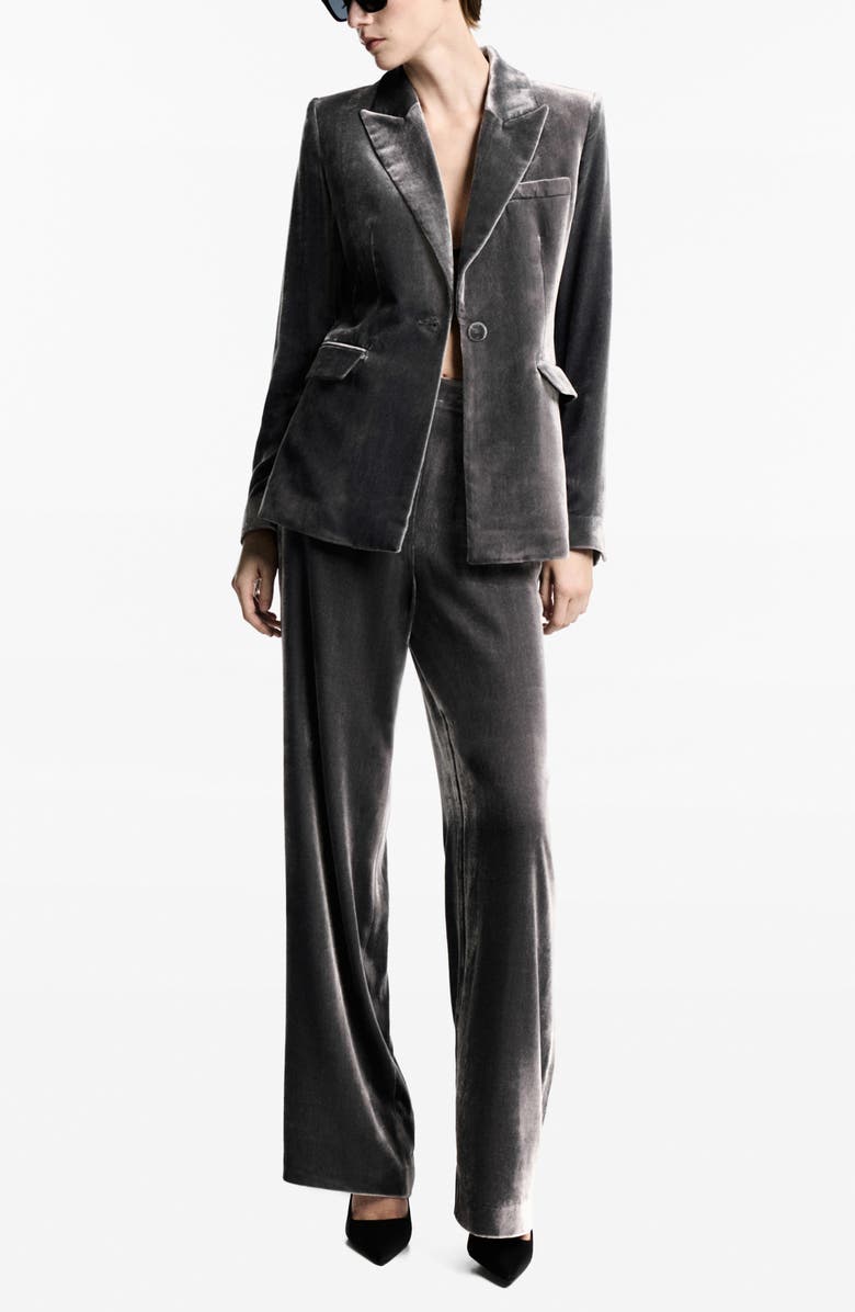 MANGO Silvie Velvet Blazer, Alternate, color, 