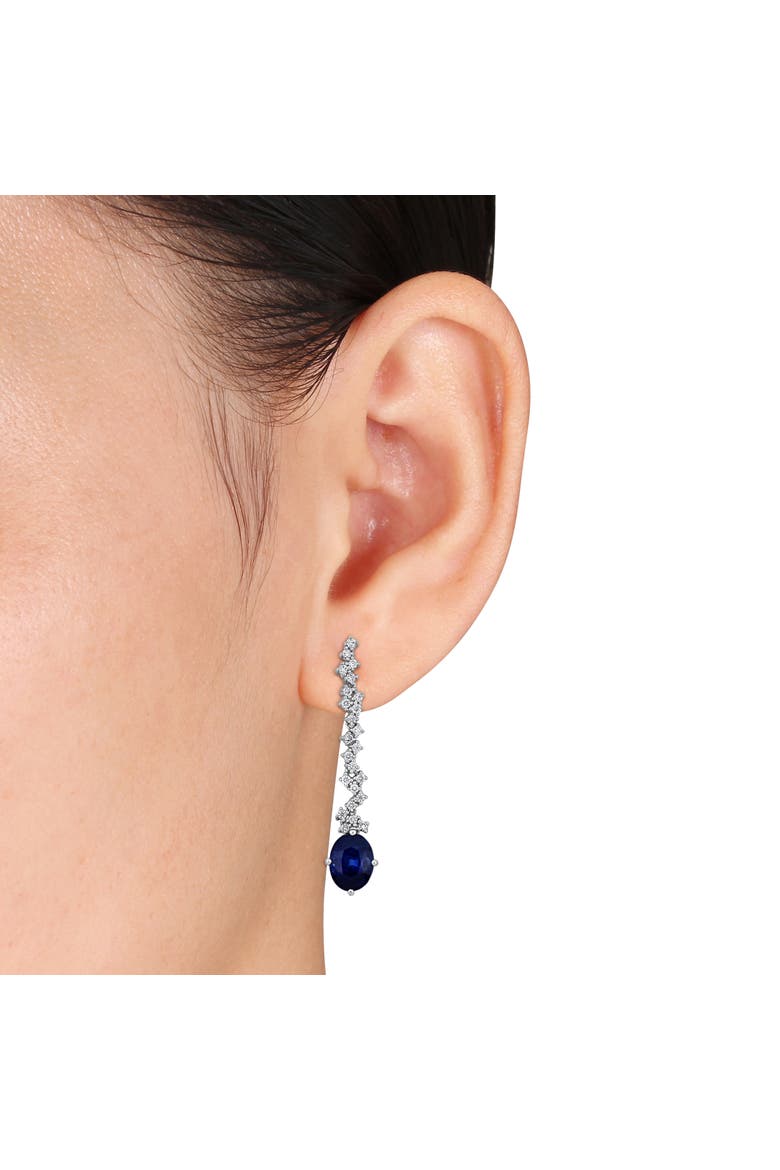 Sapphire & Diamond Drop Earrings 14K, Alternate, color, Sapphire