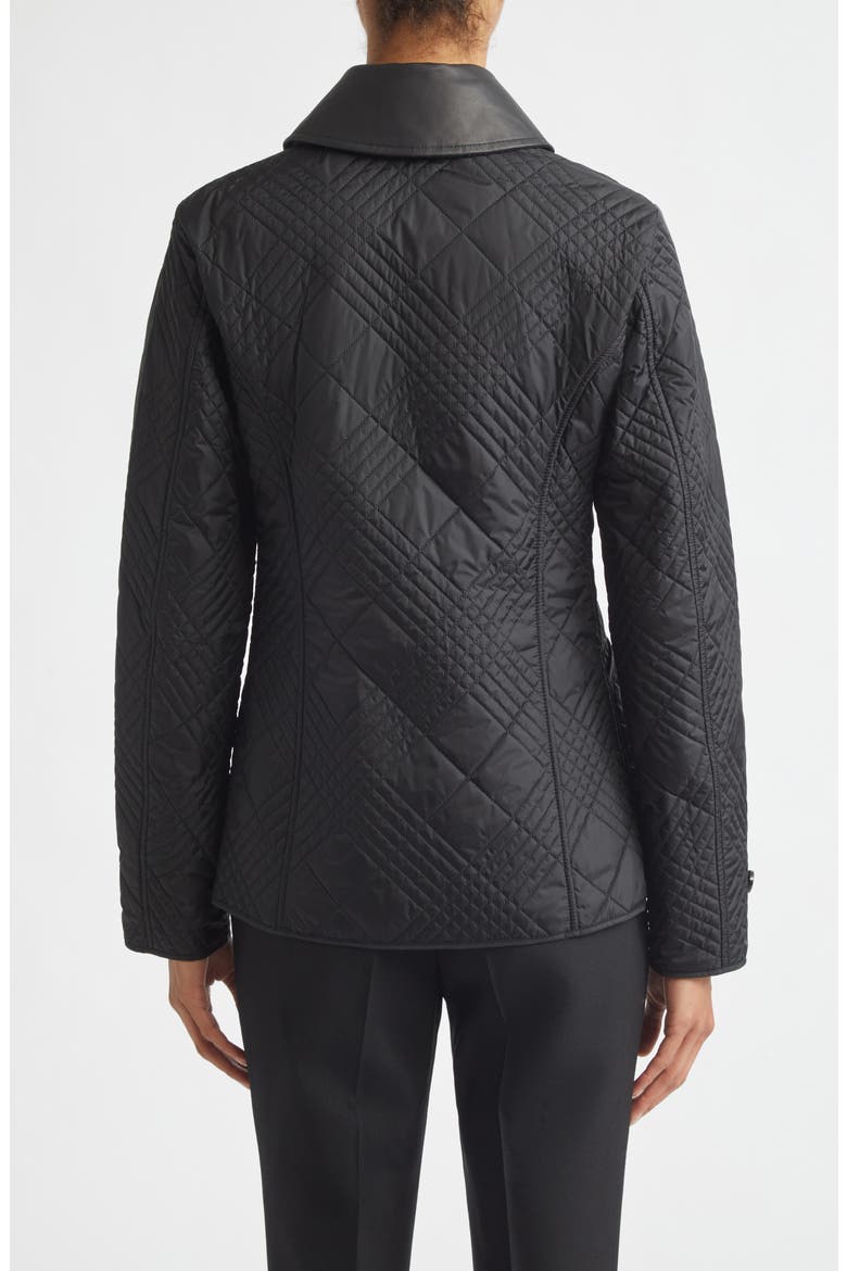 Fernleigh Quilted Jacket with Detachable Leather Collar, Alternate, color, BLACK