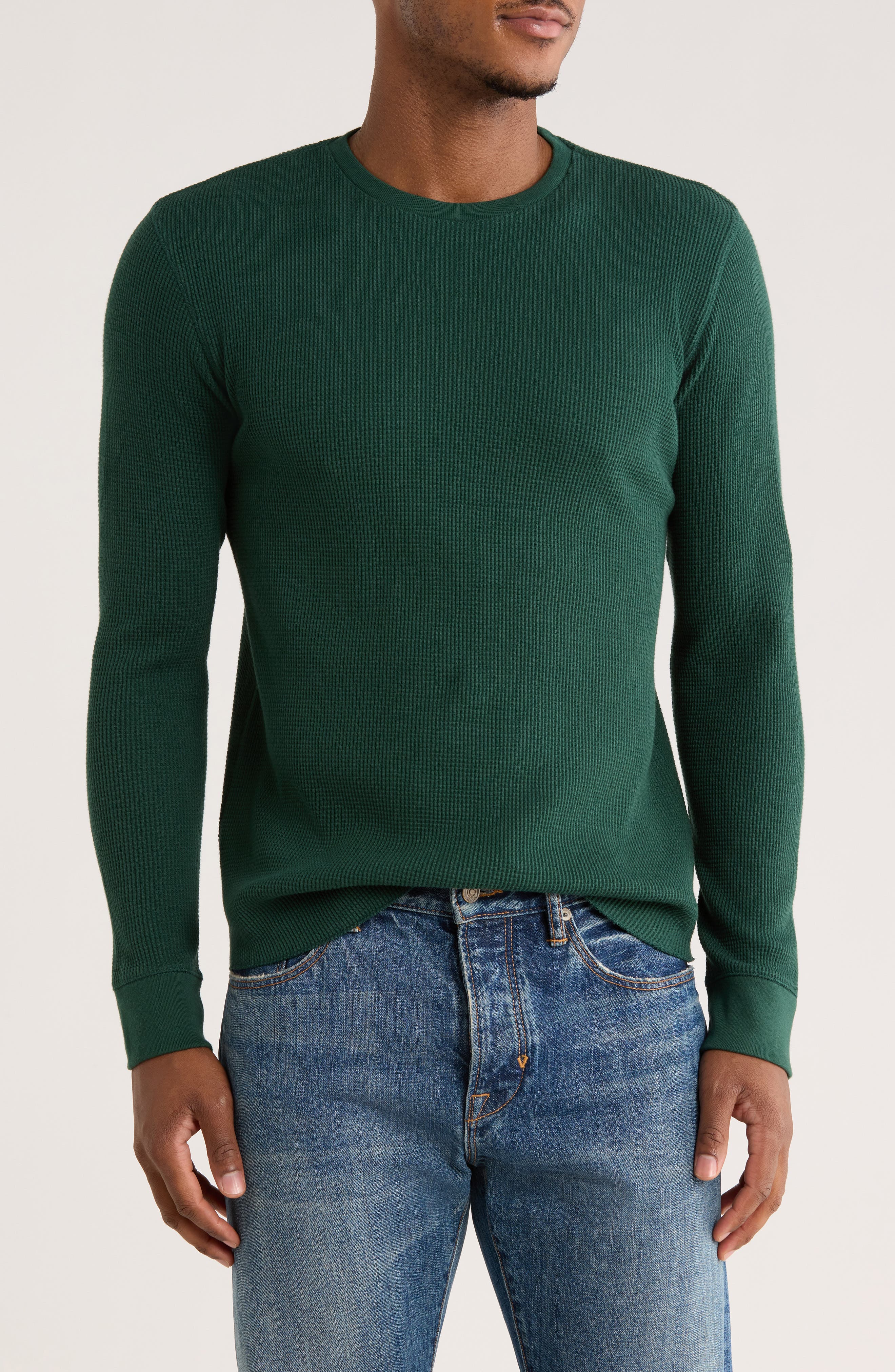 Crewneck Cotton Thermal Sweater