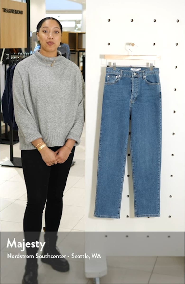 High Waist Straight Leg Jeans, sales video thumbnail