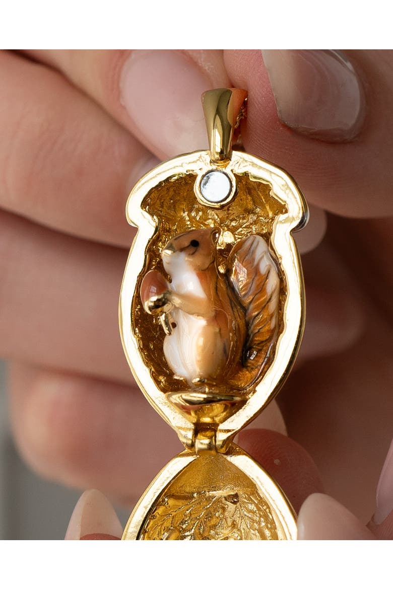 Squirrel Acorn Locket, Alternate, color, Squirrel Acorn