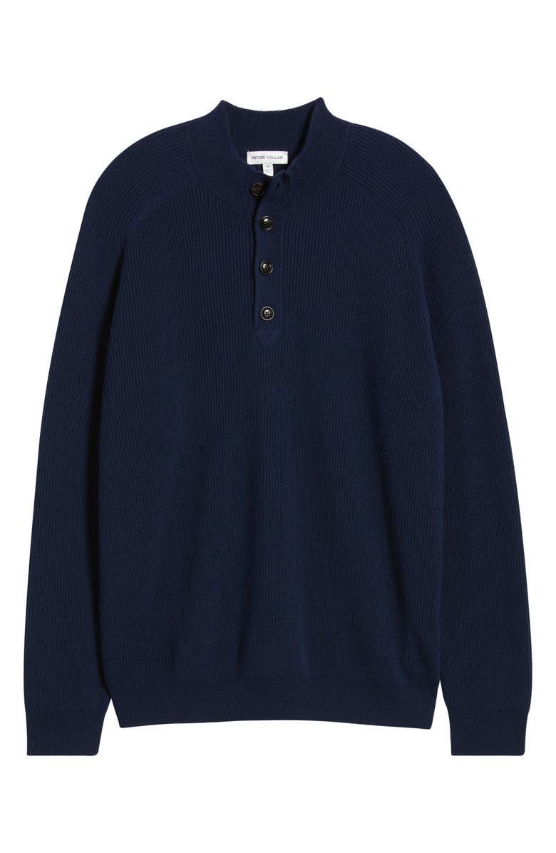 Peter Millar Brant Merino Wool & Cashmere Mock Neck Sweater, Alternate, color, Navy