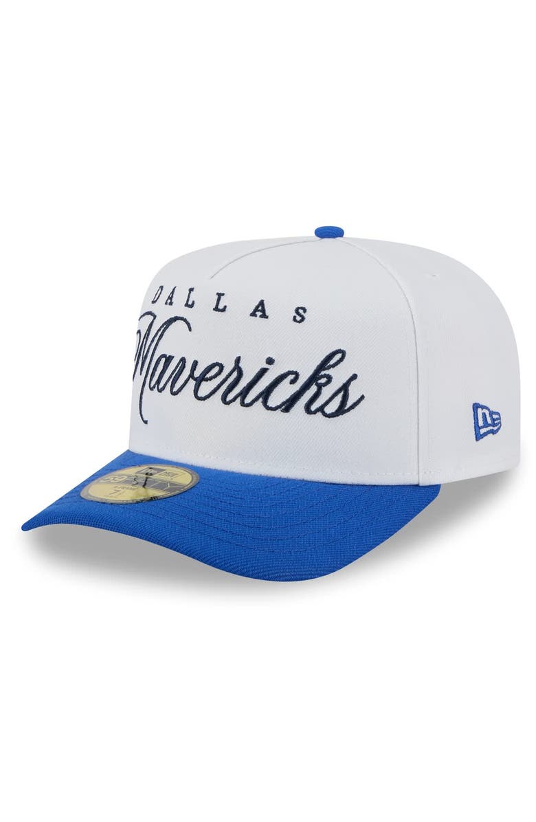 New Era Men's New Era White/Blue Dallas Mavericks 2025 NBA Draft A-Frame 59FIFTY Fitted Hat, Alternate, color, 