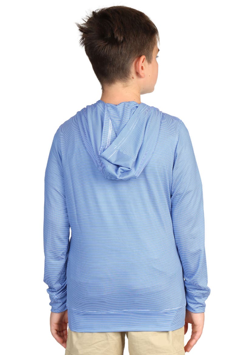 Kids' Stripe Performance Hoodie, Alternate, color, BLUE