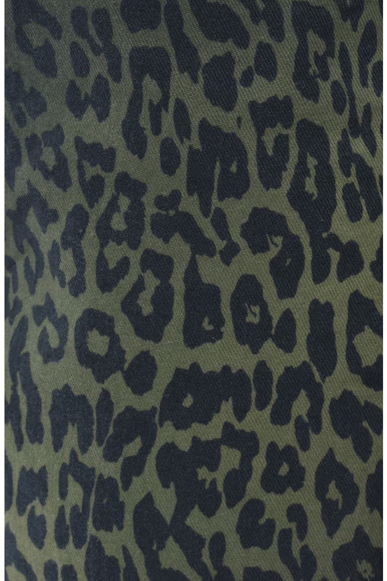 Ombré Leopard Print High Waist Barrel Jeans, Alternate, color, GREEN