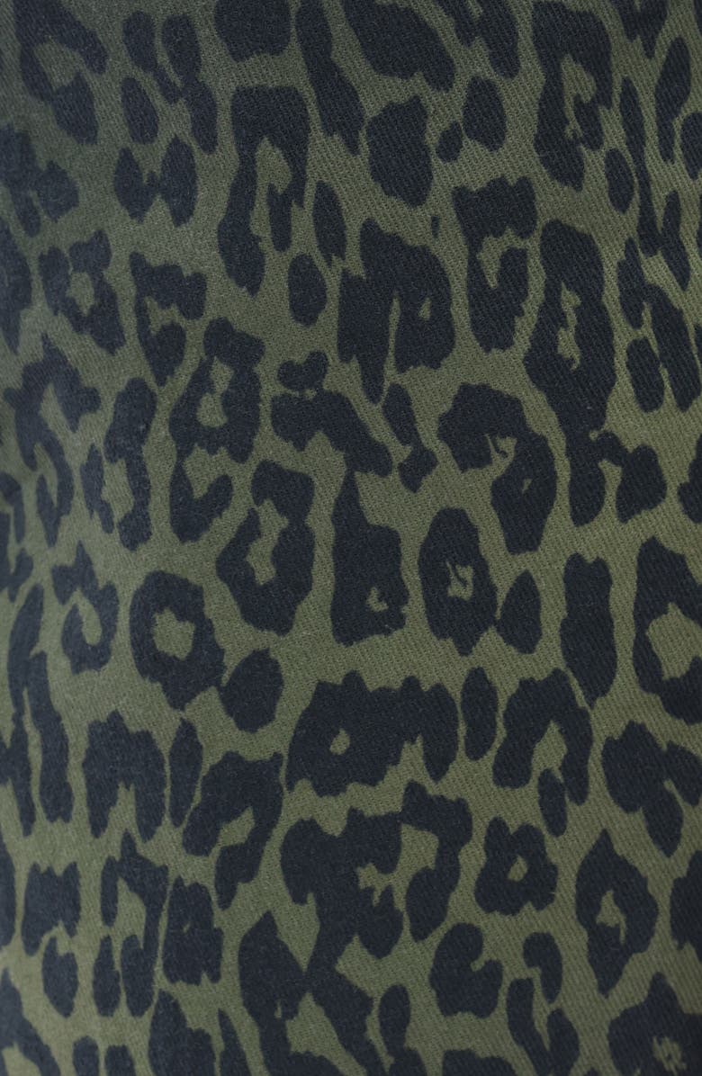 Bayeas Ombré Leopard Print High Waist Barrel Jeans, Alternate, color, Green