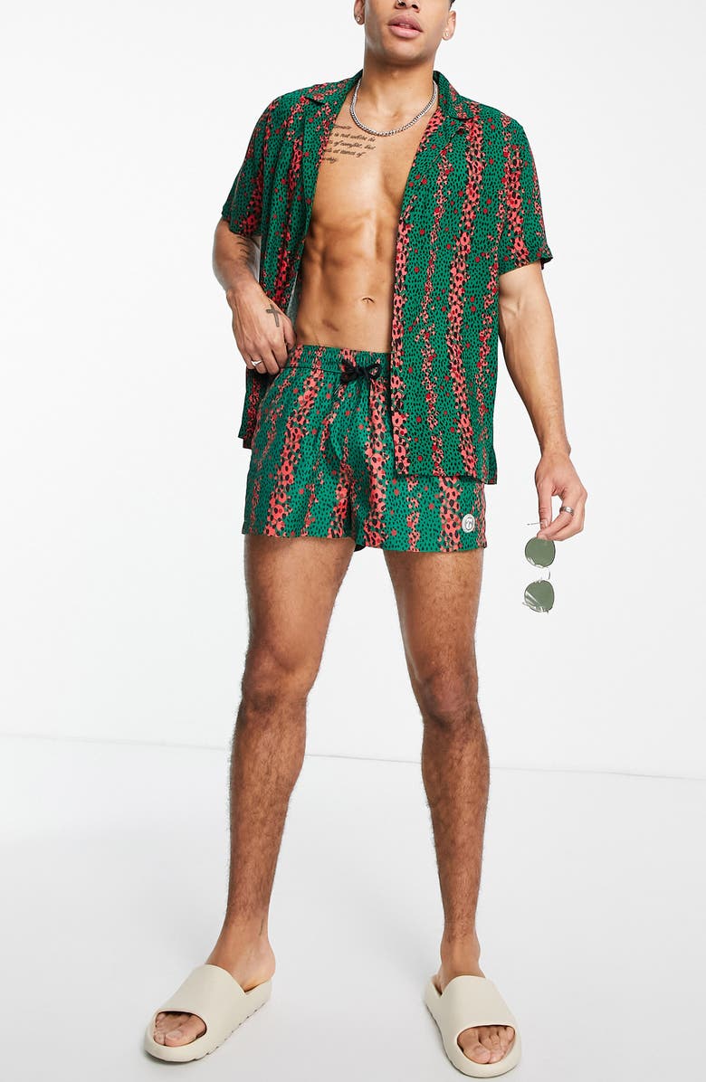 Topman Revere Short Sleeve Button-Up Shirt, Alternate, color,