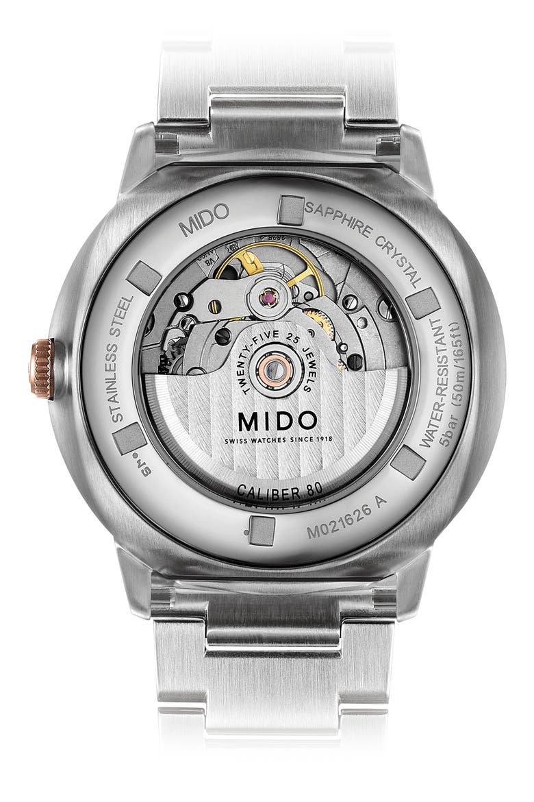 Commander II Skeleton Bracelet Watch, 42mm, Alternate, color, SILVER