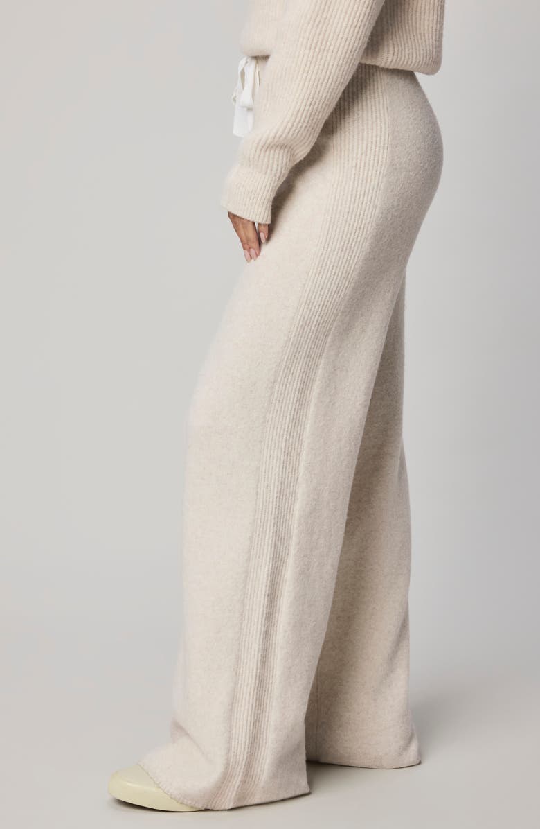 Splendid Stassi Rib Side Sweater Pants, Alternate, color, Pale Oak Heather White
