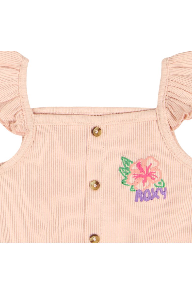 Roxy Kids' Floral Embroidered Rib Top & Shorts Set, Alternate, color, 