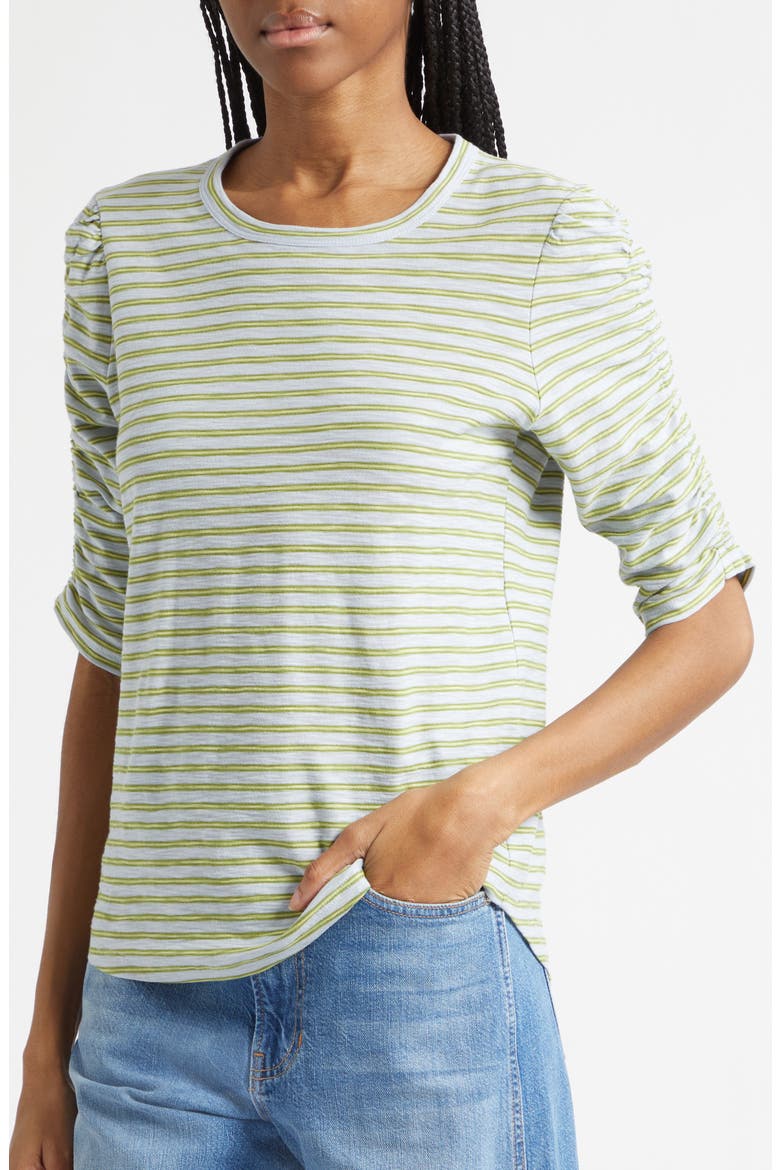 Waldorf Stripe Ruched Sleeve Tee, Alternate, color, BANDED STRIPE