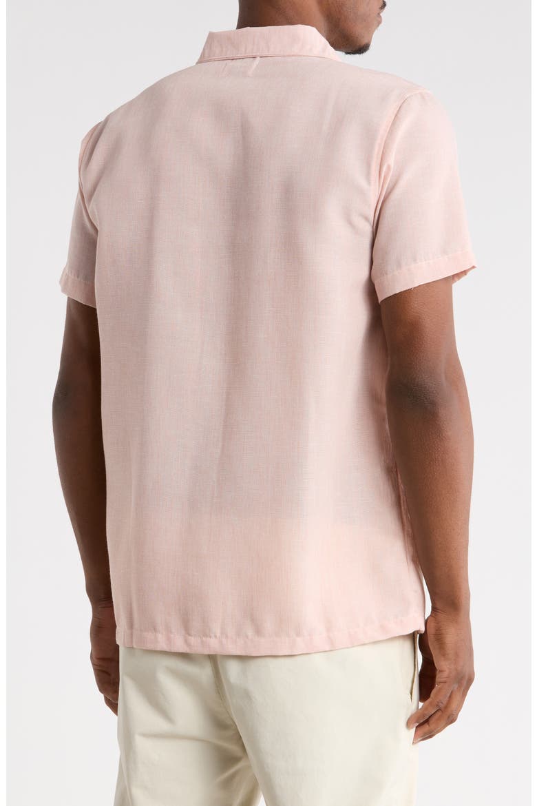 Yarn Dye Textured Short Sleeve Shirt, Alternate, color, BEACH CLAY
