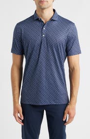 johnnie-O Minty Cocktail Print Performance Jersey Polo