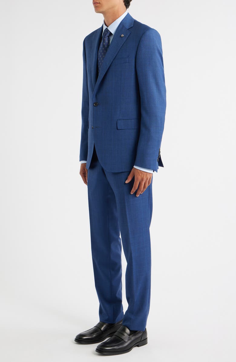 Jack Victor Esprit Blue Deco Plaid Wool Suit, Alternate, color, Blue