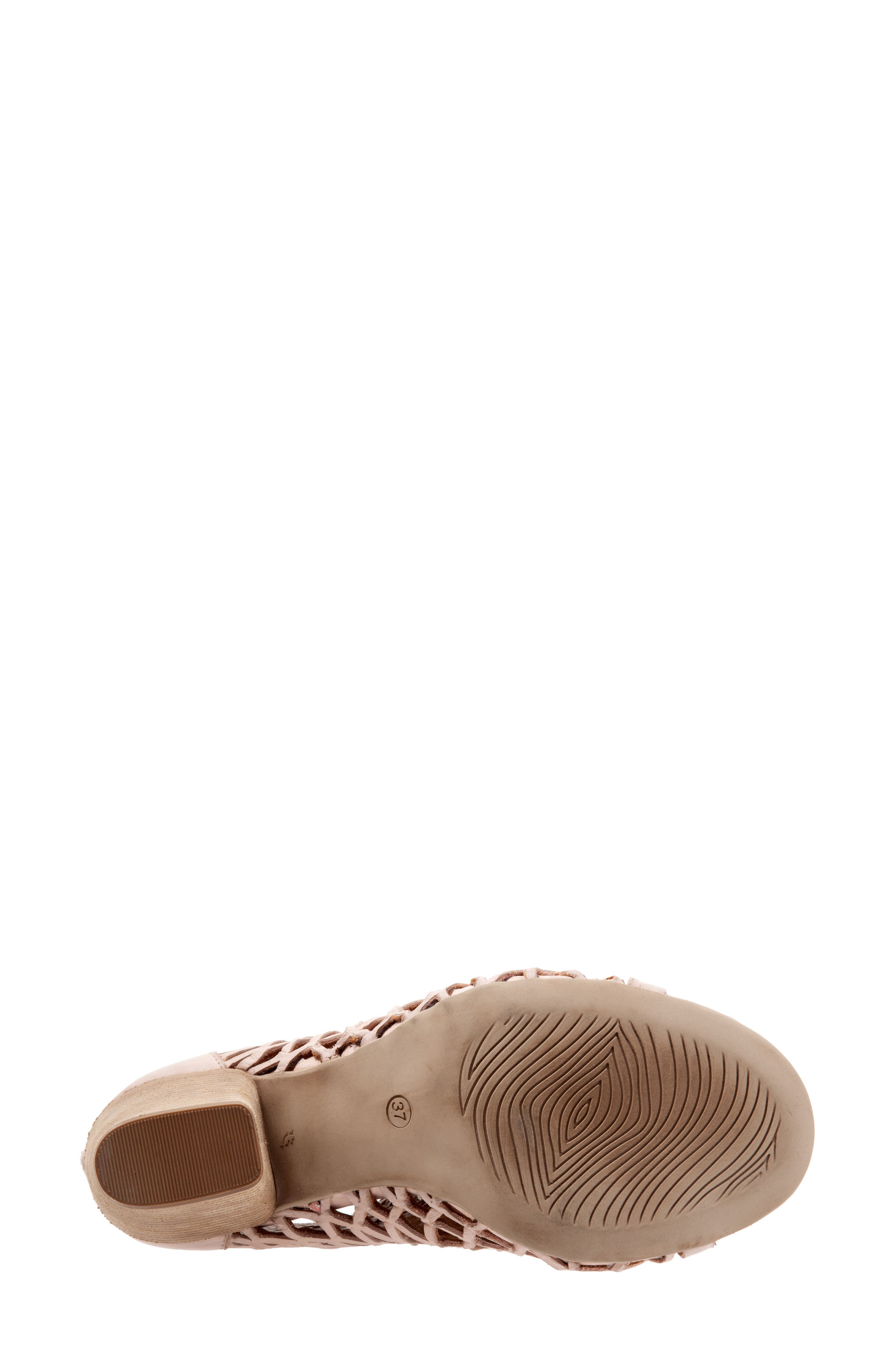 Zola Cutout Peep Toe Bootie, Alternate, color, PALE PINK LEATHER