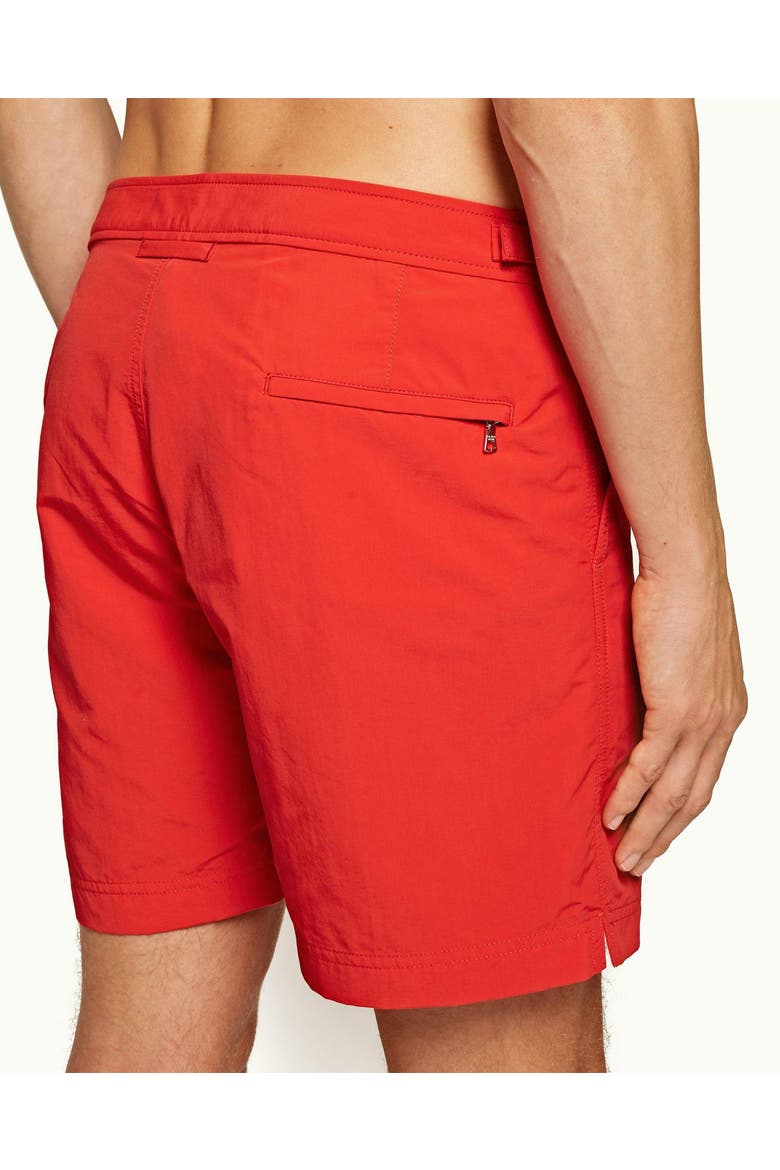 Bulldog Swim Shorts, Alternate, color, RESCUE RED