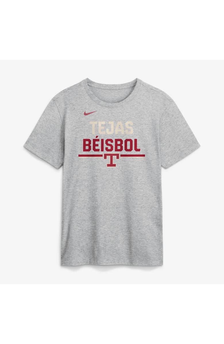 Nike Men's Nike Heather Gray Texas Rangers City Connect Stacked Team Phrase T-Shirt, Main, color, Heather Gray