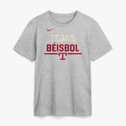 Men's Nike Heather Gray Texas Rangers City Connect Stacked Team Phrase T-Shirt