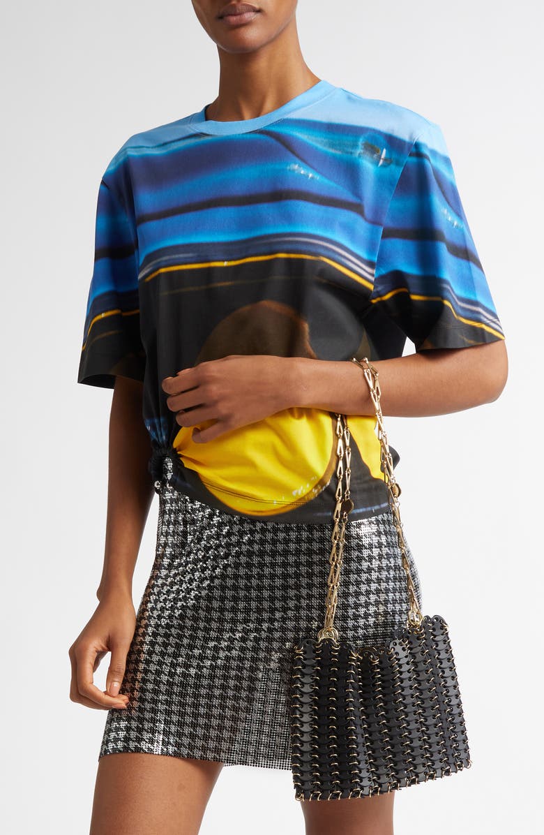 Rabanne 1969 Leather Shoulder Bag, Alternate, color, Black / Gold