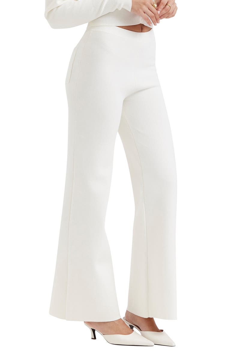 Vanna Cotton Blend Flare Pants, Alternate, color, WHITE