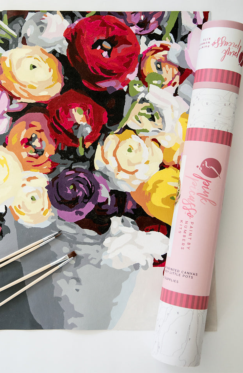 Pink Picasso Kits Petals for Me Paint by Numbers Kit, Main, color, Red / Yellow / White