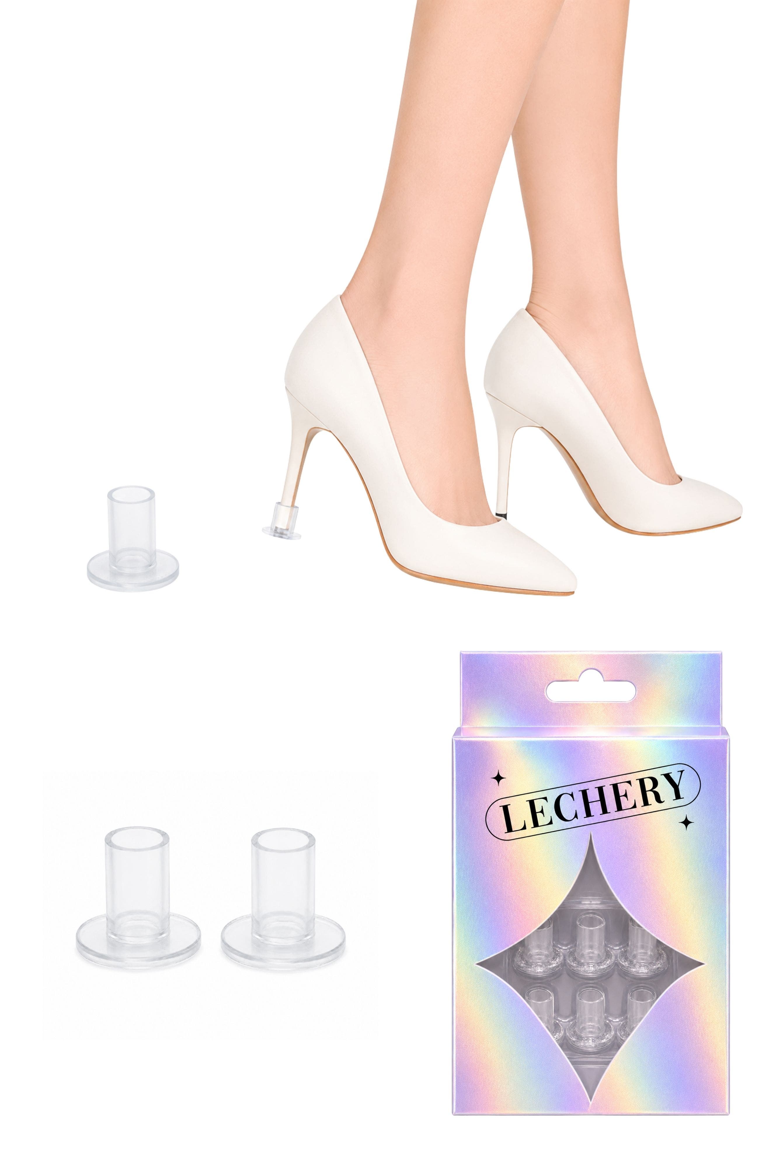 3 Pairs Round Heel Protectors, Main, color, Clear