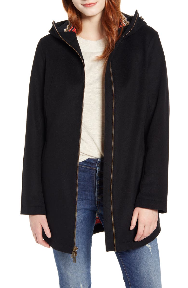 Pendleton Finlay Waterproof Hooded Wool Blend Coat, Main, color, 