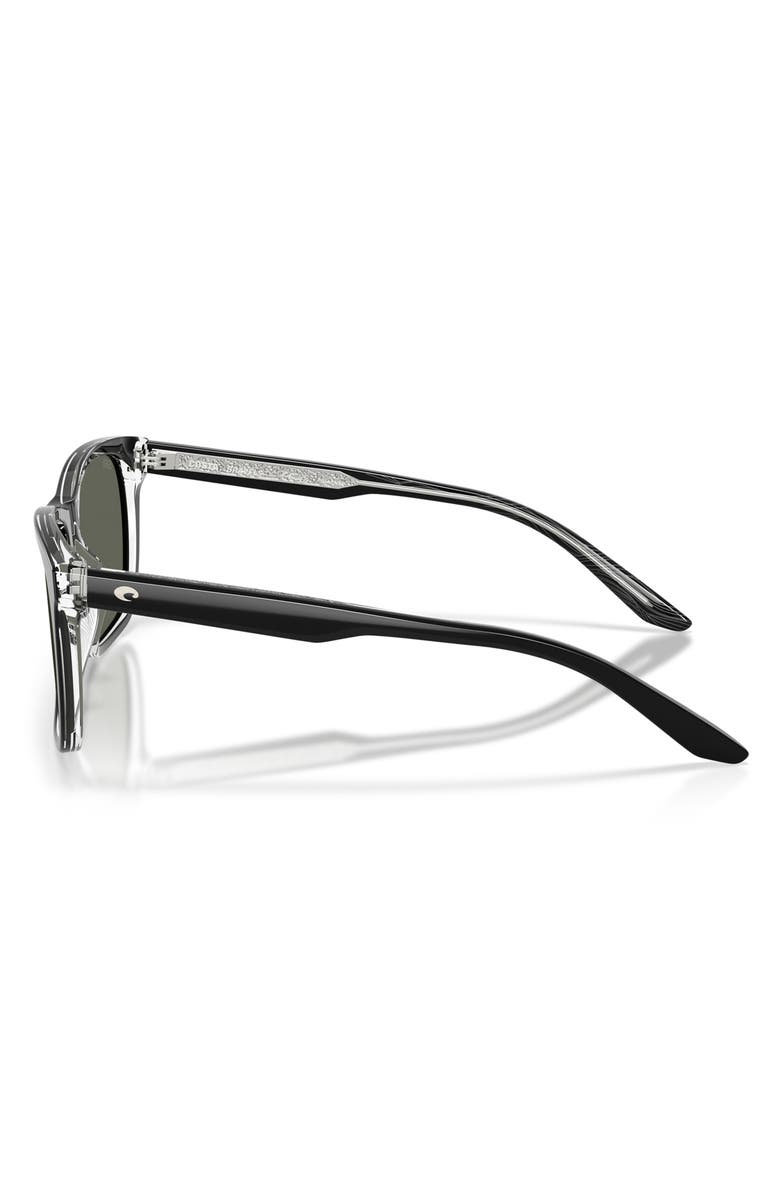 Costa Del Mar Gravels 57mm Polarized Square Sunglasses, Alternate, color, Black / Gray 580G