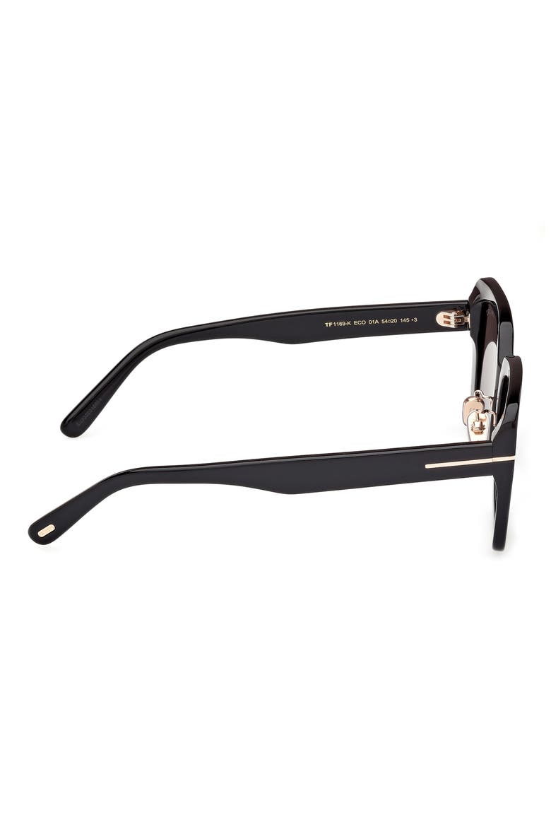 54mm Square Sunglasses, Alternate, color, SHINY BLACK / SMOKE