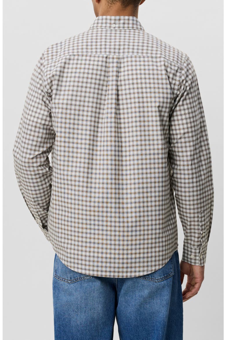 Check Long Sleeve Cotton Button-Down Shirt, Alternate, color, SHOPPING BAG BROWN