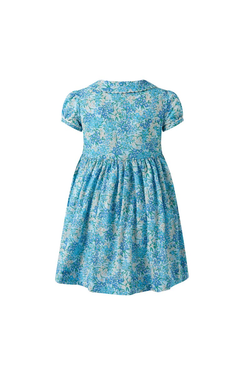 Rachel Riley Floral Button-Front Dress, Alternate, color, Blue