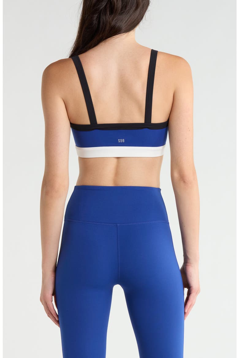 Monah Rigor Colorblock Sports Bra, Alternate, color, COBALT/ BLACK