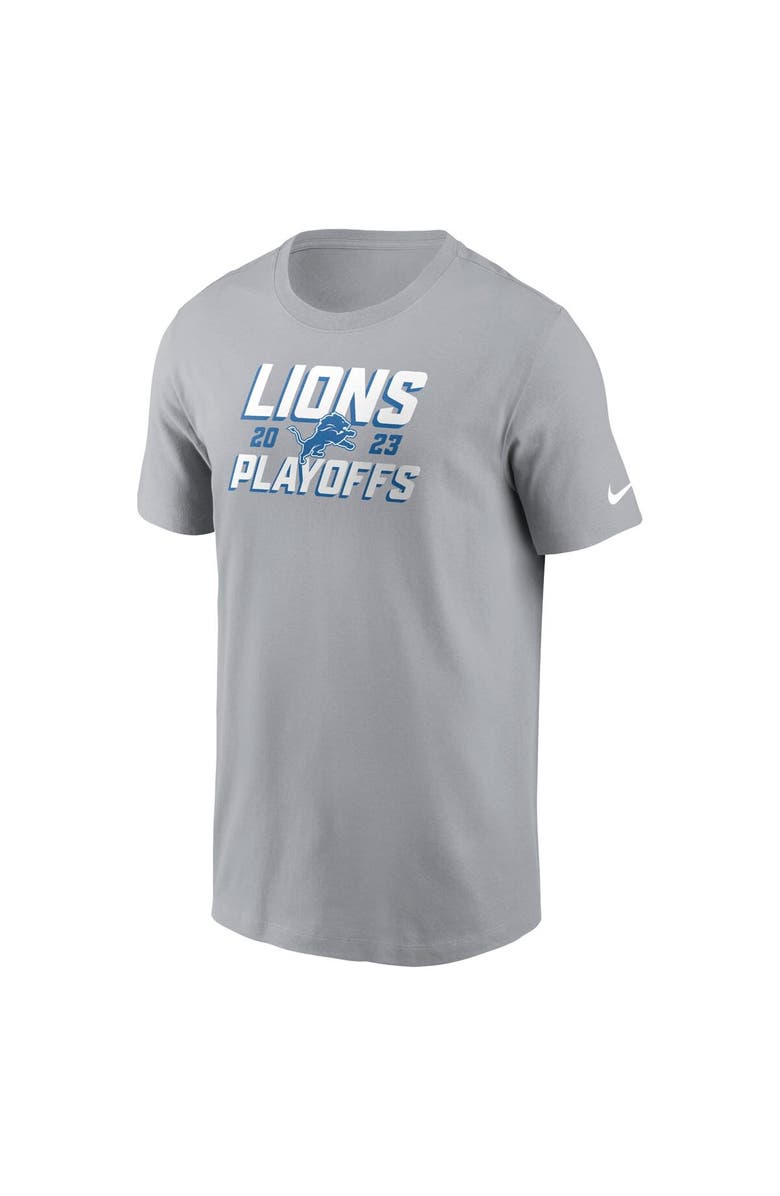 Nike Men's Nike  Gray Detroit Lions 2023 NFL Playoffs Iconic T-Shirt, Alternate, color, 