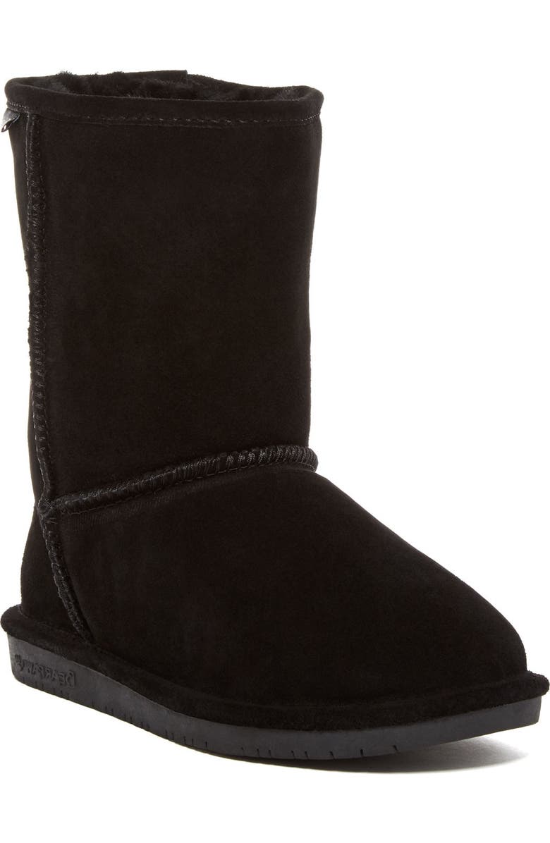 BEARPAW Emma Short Genuine Sheepskin Lined Boot, Main, color, Black Ii