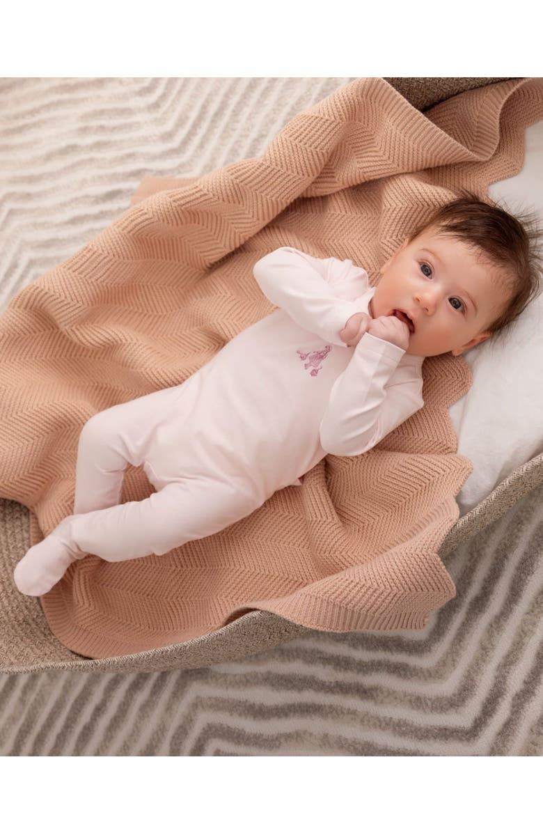 MiniMoi Girl And Her Waddling Ducks Cotton Rich Footie, Alternate, color, Baby Pink