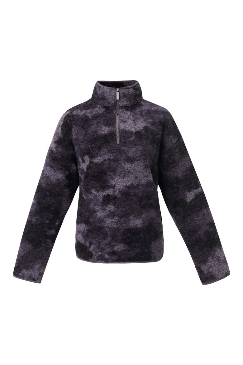 New Plush Fleece Half Zip Jacket, Main, color, GREY MOON TEXTURE PRINT
