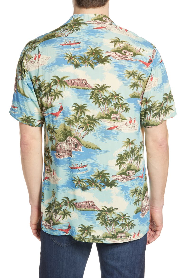 Regular Fit Camp Shirt, Alternate, color, KAPALUA BAY