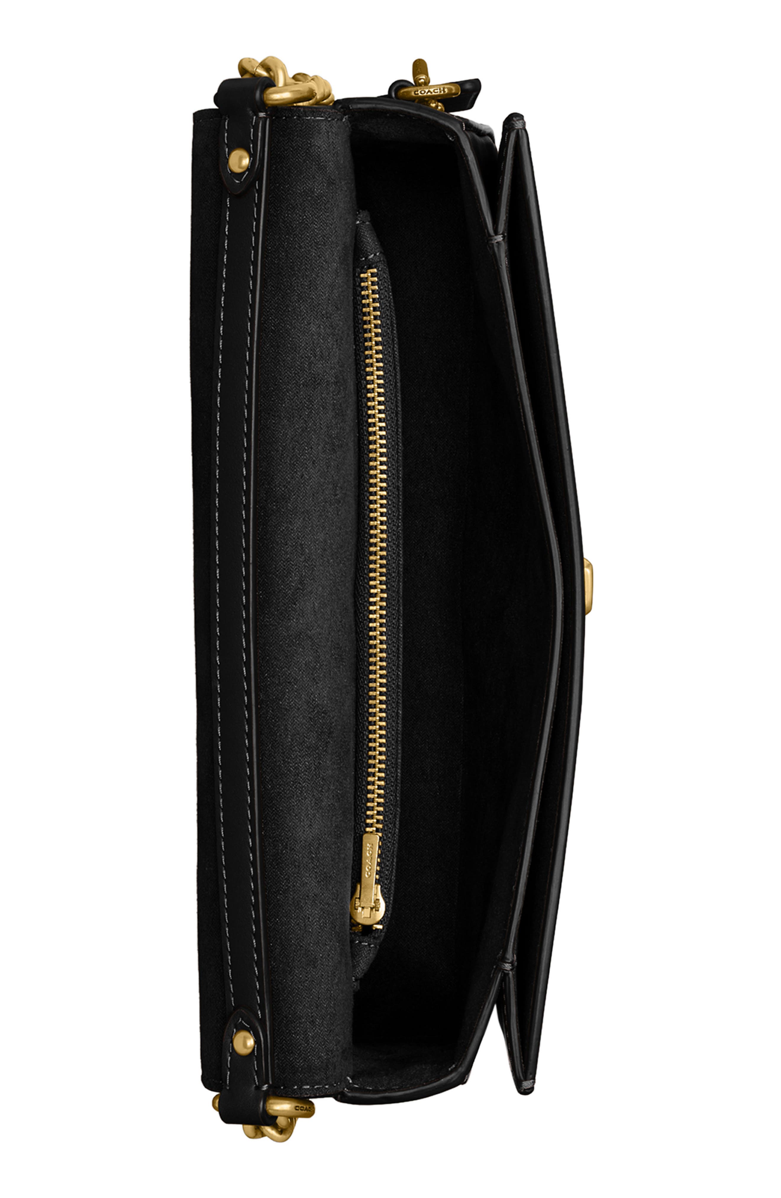 COACH Hutton Box Leather Shoulder Bag, Alternate, color, 