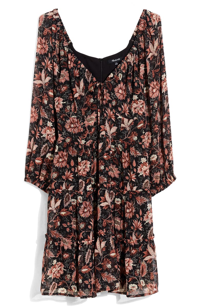 Madewell Amalia Pampas Blooms Tiered Minidress, Alternate, color, 
