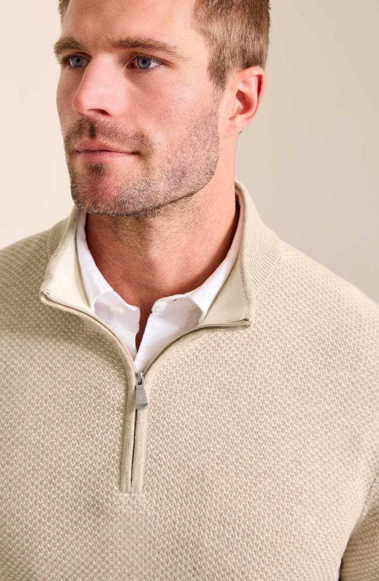 Tommy Bahama Coolside Legend IslandZone<sup>®</sup> Quarter Zip Sweater, Alternate, color, Rustic Lin