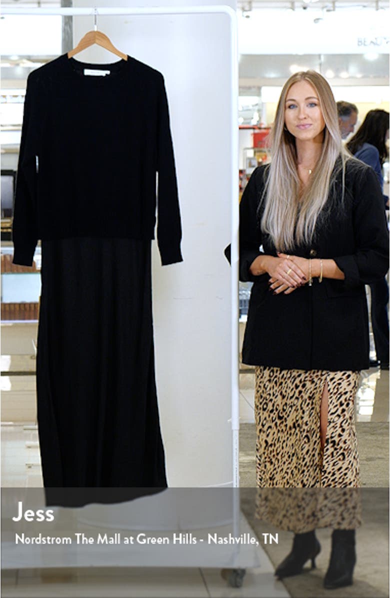 Helene Mixed Media Long Sleeve Dress, sales video thumbnail