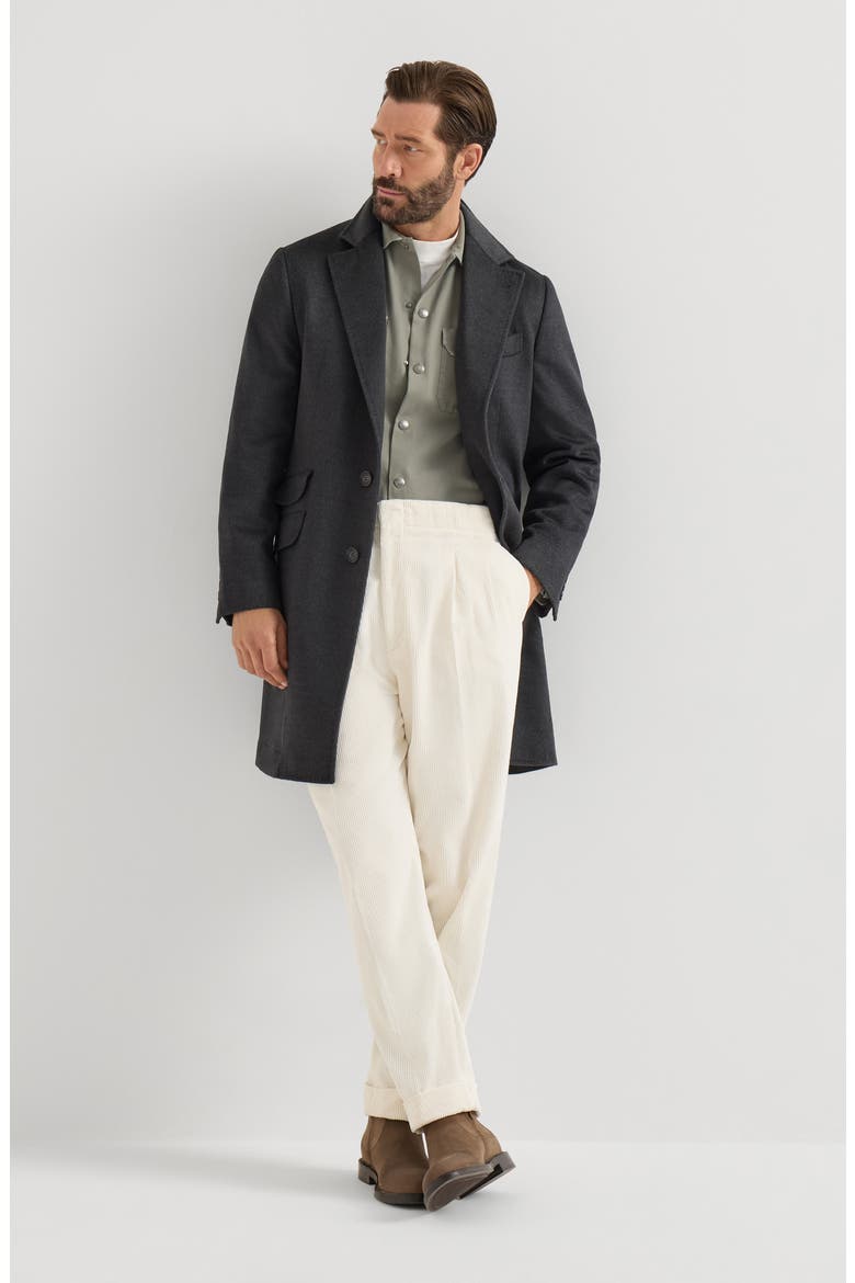 Lightweight virgin wool cloth coat, Alternate, color, Anthracite