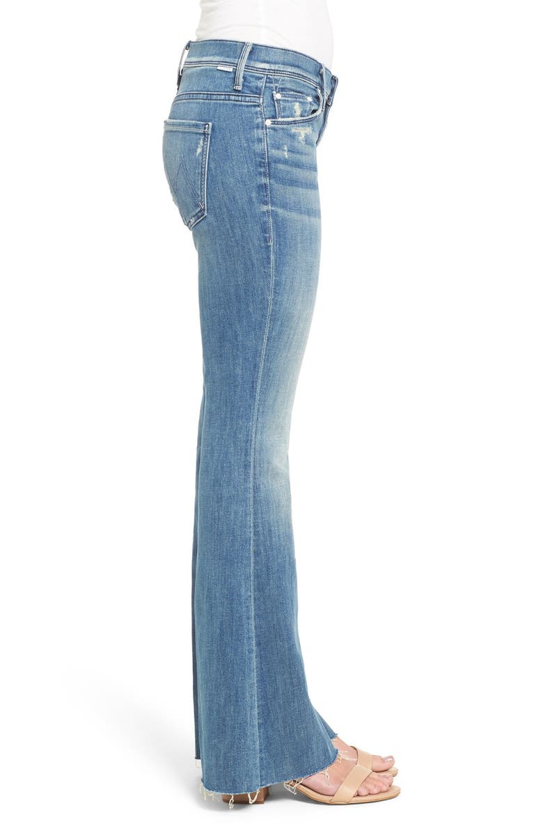 MOTHER Raw Hem Flare Jeans, Alternate, color,