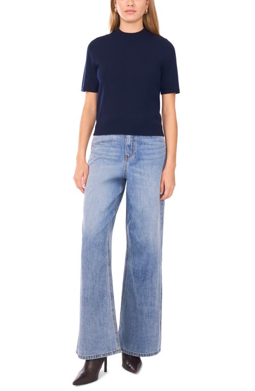 1.state Saddle Short Sleeve Sweater In Blue