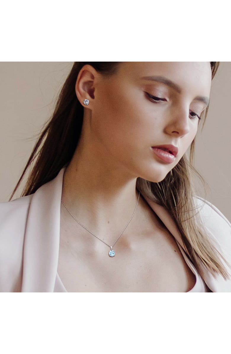 DELMAR Sky Blue Topaz Stud Earrings & Necklace Set, Alternate, color,