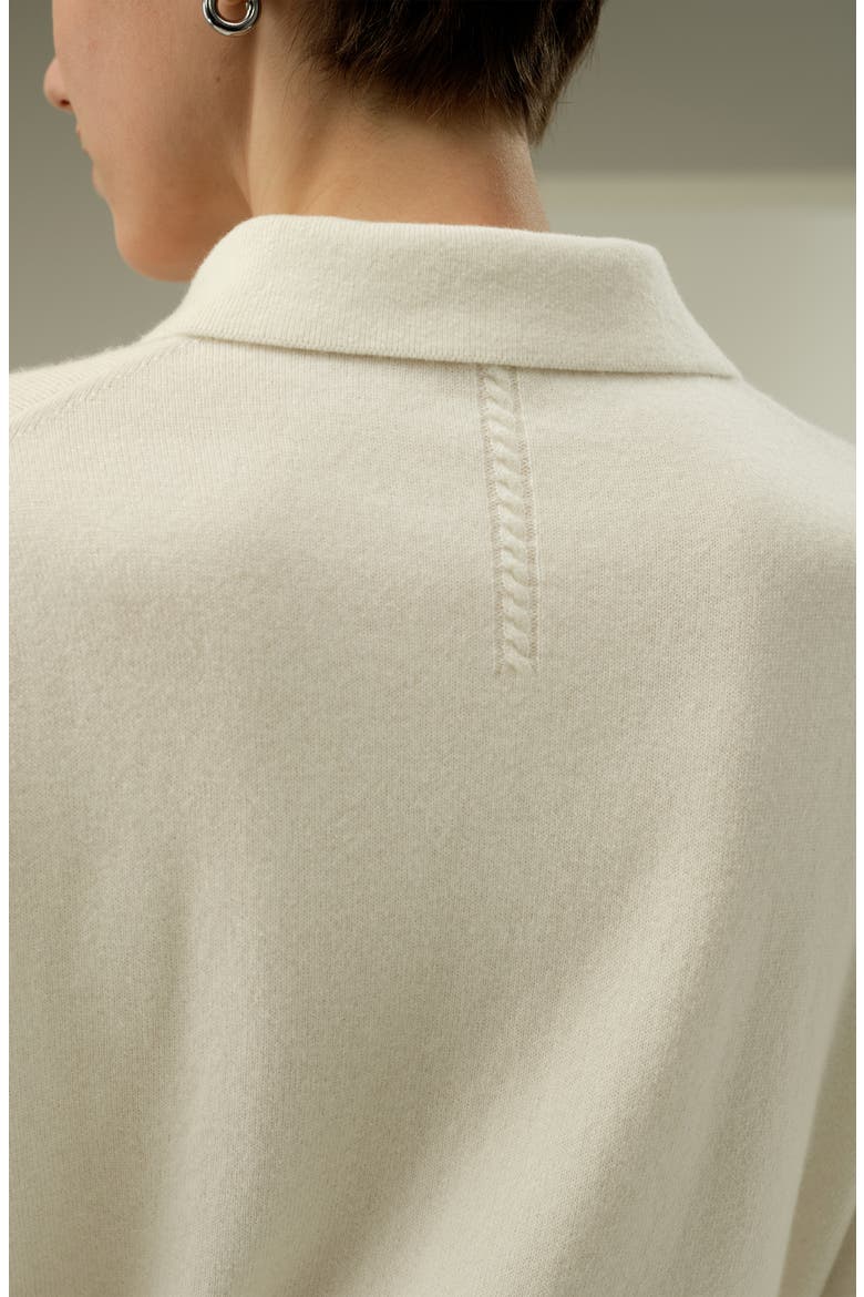 Women's Baby Cashmere Polo Shirt, Alternate, color, Cloud