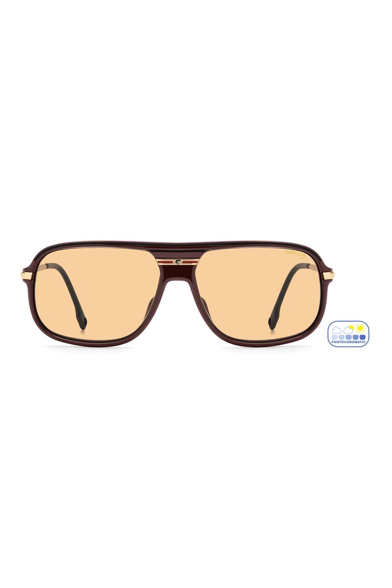C Sport 62mm Oversize Rectangular Sunglasses, Main, color, BURGUNDY GOLD/ ORANGE PHOTO