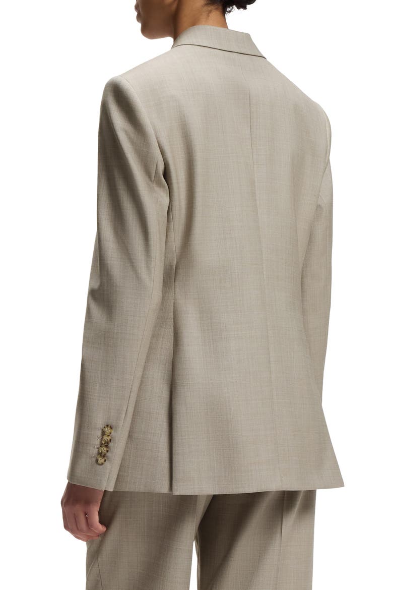 Jaleto14 Double Breasted Wool Blend Blazer, Alternate, color, BISQUE MELANGE