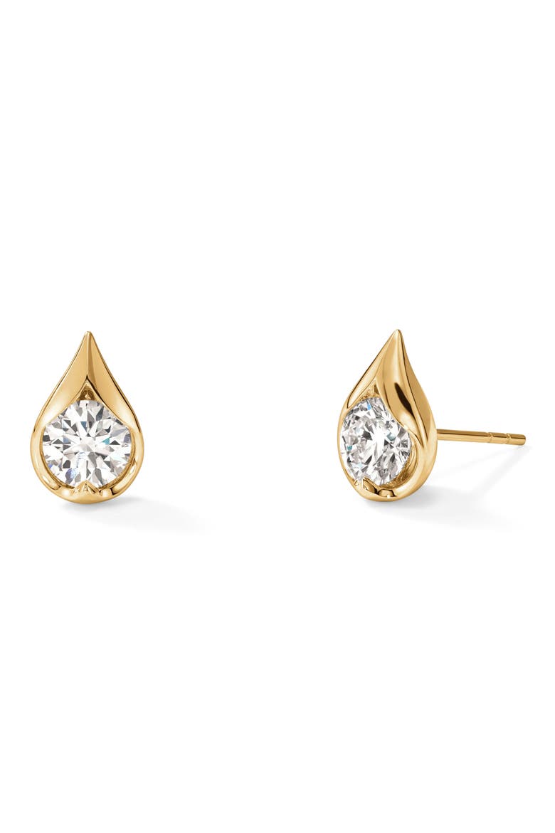Lu Droplet Stud Earrings, Main, color, 0.60 CTW YELLOW GOLD/ DIAMOND